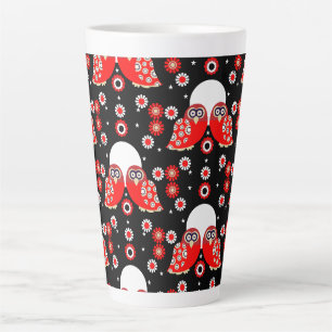 Folk Art Owl Latte Mok