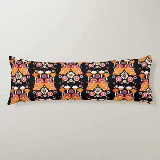 Folk Art Owl Lichaamskussen (Voorkant)