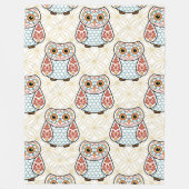 Folk Art Owl on Gold Fleece Deken (Voorkant)