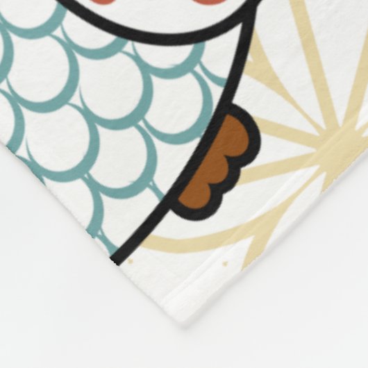 Folk Art Owl on Gold Fleece Deken (Hoek)