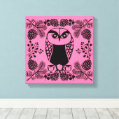 Folk Art Owl Prints (Insitu (Houten vloer))