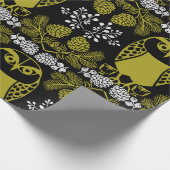 Folk Art Owl Prints Cadeaupapier (Hoek)