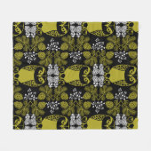 Folk Art Owl Prints Fleece Deken (Voorkant (Horizontaal))