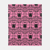 Folk Art Owl Prints Fleece Deken (Voorkant)