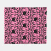Folk Art Owl Prints Fleece Deken (Voorkant (Horizontaal))