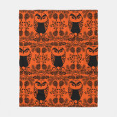 Folk Art Owl Prints Fleece Deken (Voorkant)