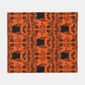 Folk Art Owl Prints Fleece Deken (Voorkant (Horizontaal))
