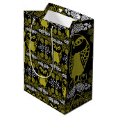 Folk Art Owl Prints Medium Cadeauzakje (Achterkant Gekanteld)