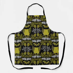 Folk Art Owl Prints Schort