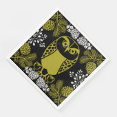 Folk Art Owl Prints Servet (Hoek)