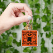 Folk Art Owl Prints Sleutelhanger (Hand)