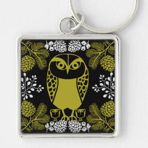 Folk Art Owl Prints Sleutelhanger