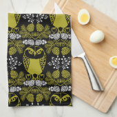 Folk Art Owl Prints Theedoek (Quarter Fold)