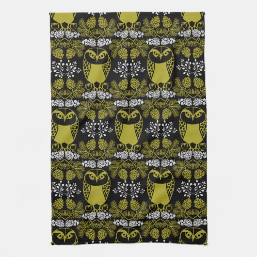 Folk Art Owl Prints Theedoek (Verticaal)