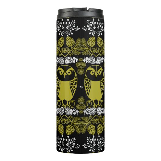 Folk Art Owl Prints Thermosbeker (Achterkant)