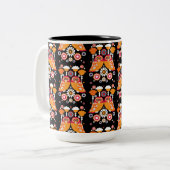 Folk Art Owl Tweekleurige Koffiemok (Voorkant links)