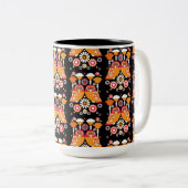 Folk Art Owl Tweekleurige Koffiemok (Voorkant rechts)