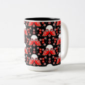 Folk Art Owl Tweekleurige Koffiemok (Voorkant rechts)