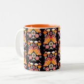 Folk Art Owl Tweekleurige Koffiemok (Voorkant links)