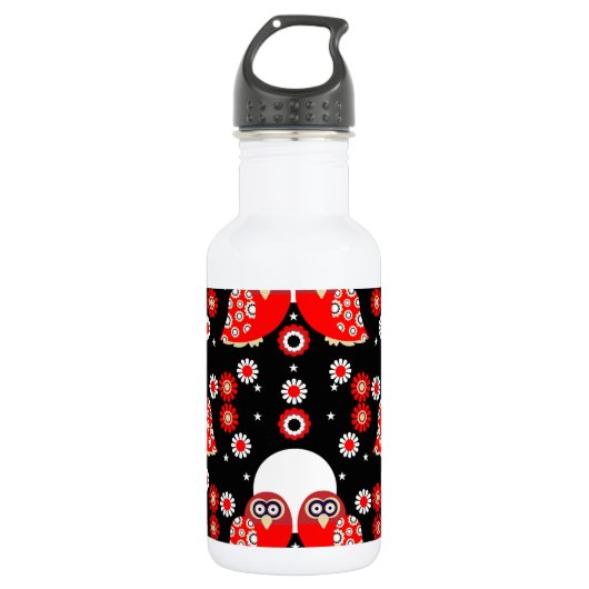 Folk Art Owl Waterfles (Voorkant)