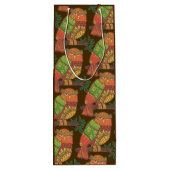 Folk Art Owls on Branches All Occasion Wijn Cadeautas (Achterkant)