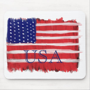 Folk Art Painted Flag USA Muismat
