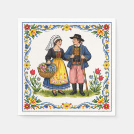 Folk Art Papieren servetten Lunchen Quimper