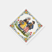 Folk Art Papieren servetten Lunchen Quimper (Hoek)