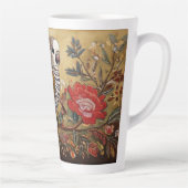 Folk Art Parkiet met bloemen Latte Mok (Rechts)