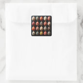 Folk Art Pasen Eier Collectie Vierkante Sticker (Tas)