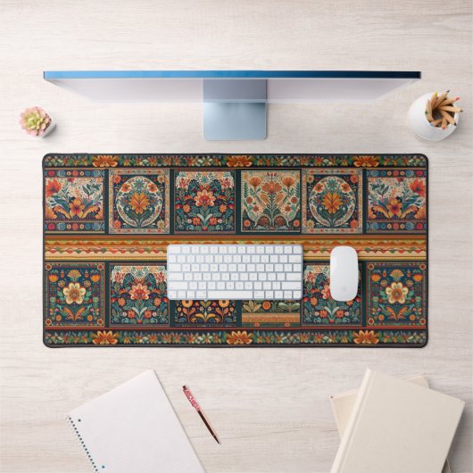 Folk Art Patchwork Desk Mat (Kantoor 1)
