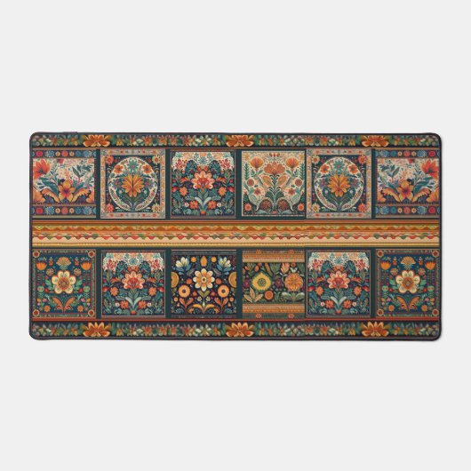 Folk Art Patchwork Desk Mat (Voorkant)