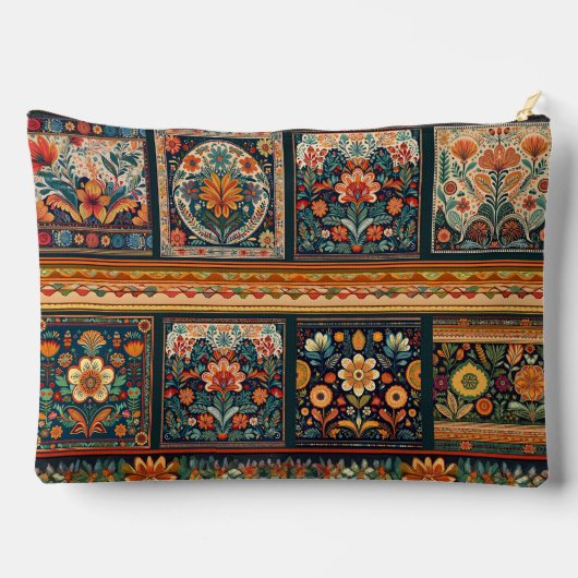 Folk Art Patchwork Zippered Pouch Etui (Achterkant)