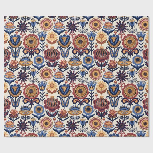 Folk Art Pattern  Cadeaupapier (Vlak)