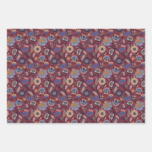 Folk Art Pattern  Inpakpapier Vel (Voorkant 3)