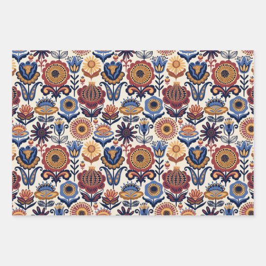 Folk Art Pattern  Inpakpapier Vel (Voorkant)