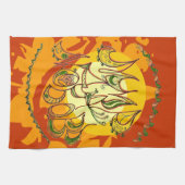 Folk Art Peace & Love Wish in Russian Theedoek (Horizontaal)