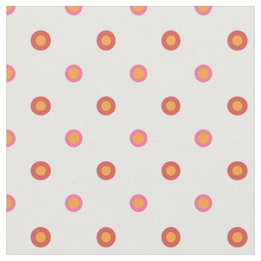 Folk Art Polka Dot op witte aangepaste stof (Close Up)