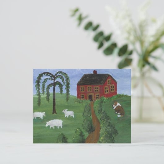 Folk Art Postcard Briefkaart (Staand voorkant)