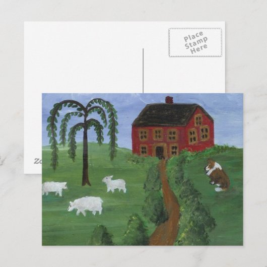 Folk Art Postcard Briefkaart (Voorkant / Achterkant)