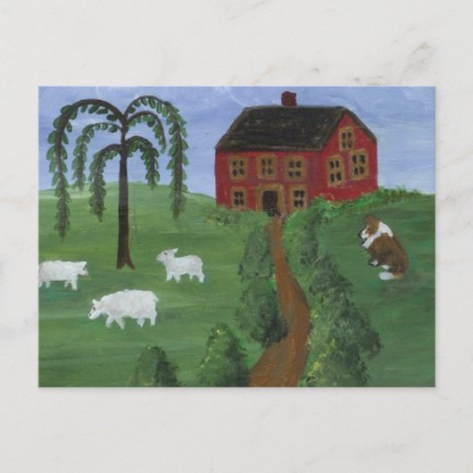 Folk Art Postcard Briefkaart (Voorkant)
