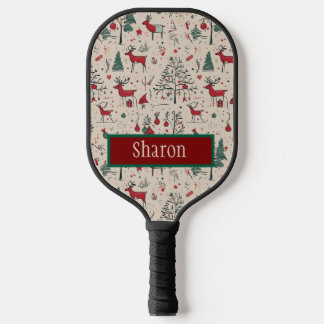 Folk Art Primitieve Kerst Pickleball Paddle