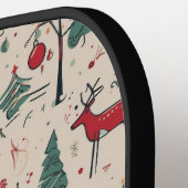 Folk Art Primitieve Kerst Pickleball Paddle (Links Detail)