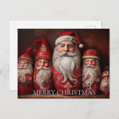 Folk Art Primitieve Sinterklaas Verzamelaars Kunst Briefkaart (Voorkant / Achterkant)