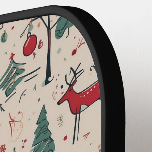 Folk Art Primitive Christmas Pickleball Paddle (Links Detail)