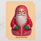 Folk Art Primitive Santa Claus Feestdagenkaart (Voorkant / Achterkant)