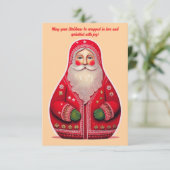 Folk Art Primitive Santa Claus Holiday Card Kaart (Staand voorkant)