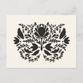 Folk Art Print bloemenprint Scandinavisch Briefkaart (Voorkant)
