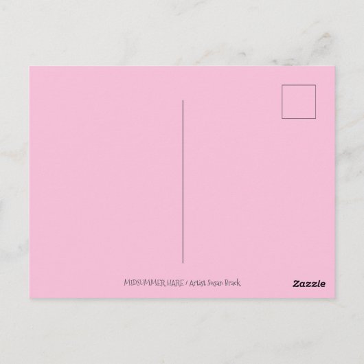 FOLK ART RABBIT, BLUEBIRD, WHIMSICAL SECRET GARDEN BRIEFKAART (Achterkant)