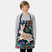 Folk Art Rabbit Kids Apron Schort (Gedragen)